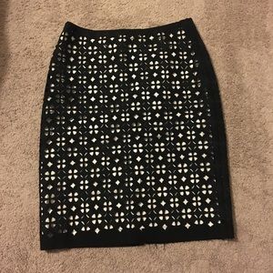 Elie Tahari Eyelet Pencil Skirt